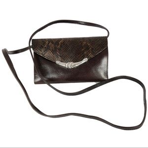 Brighton Brown Leather Snakeskin Embossed Wallet